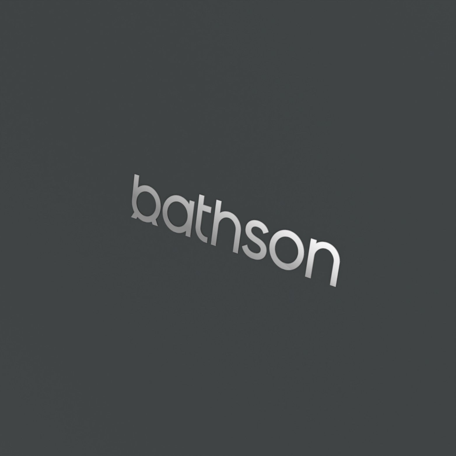 Antrasit bağımsız küvet üzerinde Bathson logosu