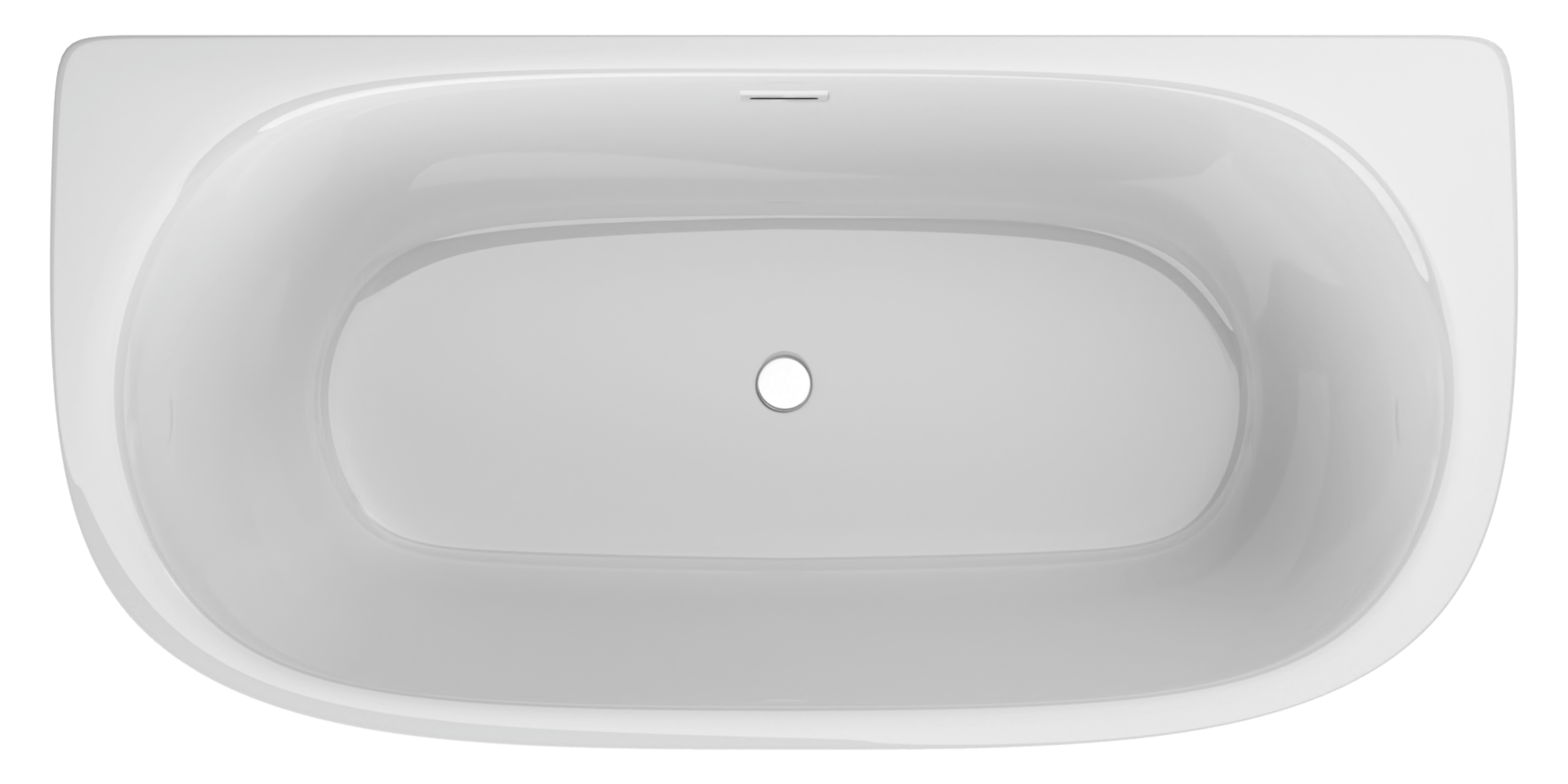 Bathson Intense parlak beyaz bağımsız küvetin üstten görünümü